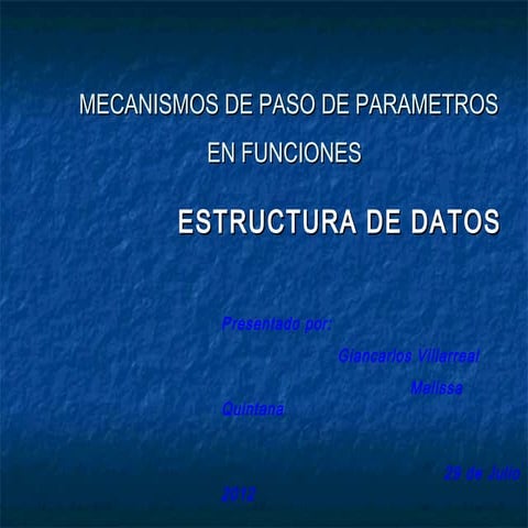 Mecanismo de paso de parametros en funciones