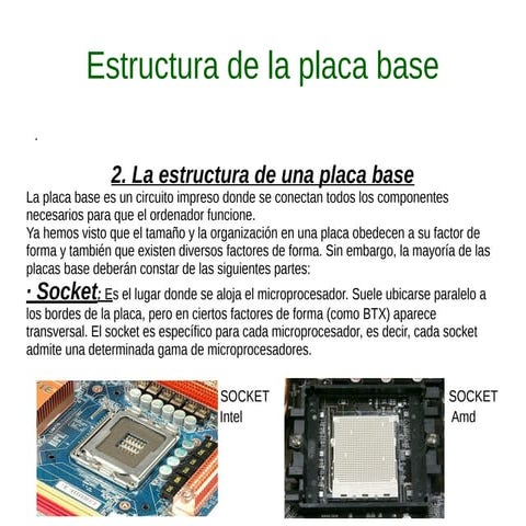 Partes Y Funciones De La Placa Base Intel