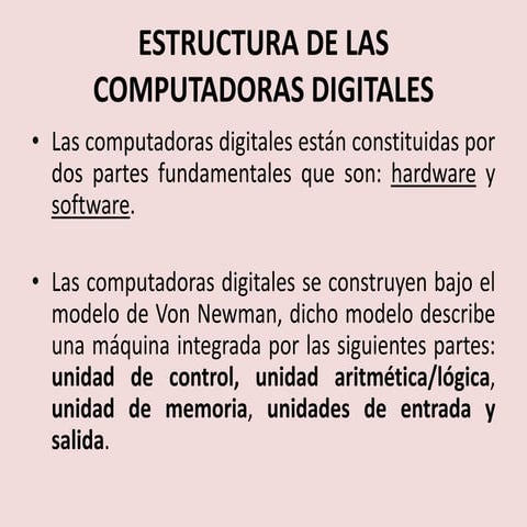 Estructura de las computadoras digitales