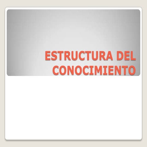 Estructura del conocimiento, elementos basicos del conocimiento