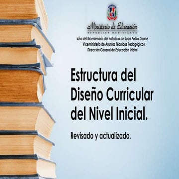 Estructura del diseño curricular del nivel inicial, revisado y actualizado.