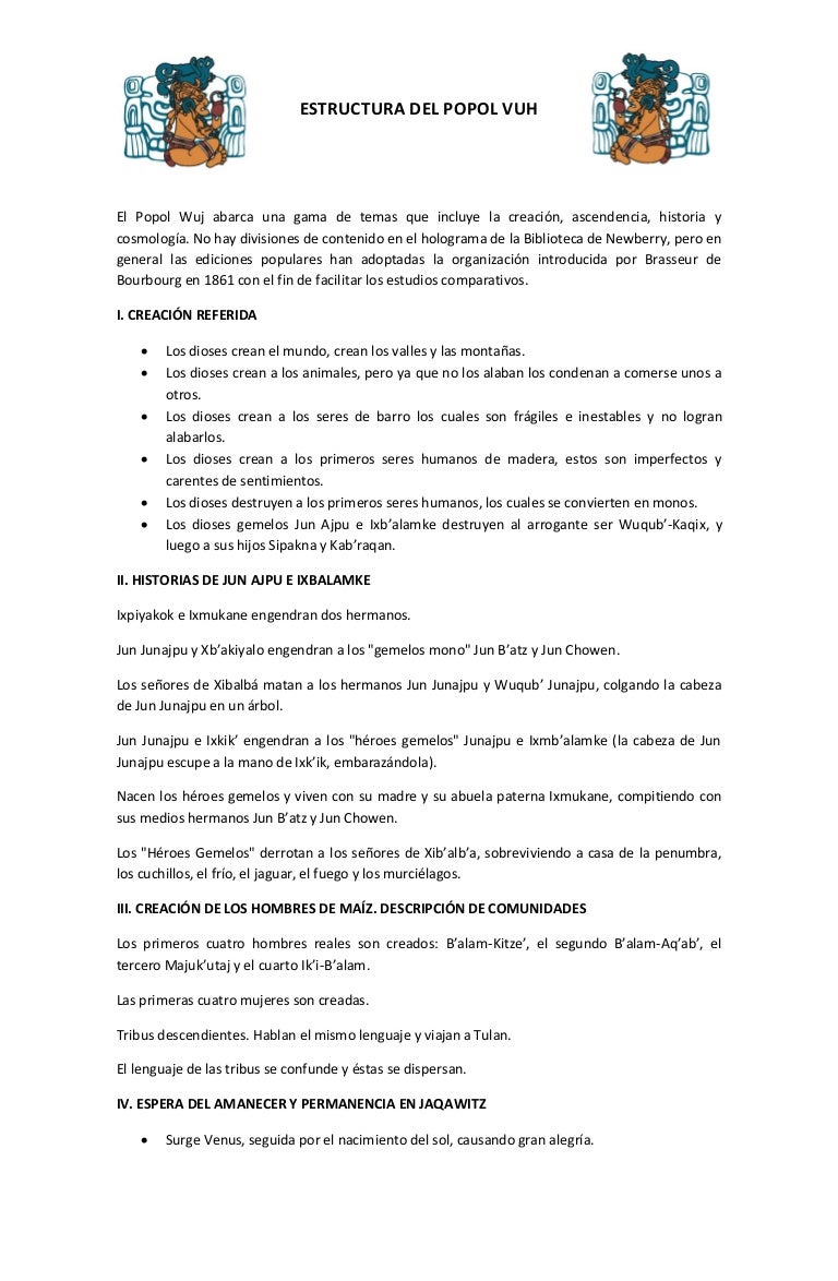 Estructura Del Popol Vuh