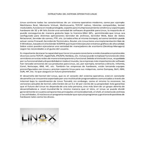 Estructura del sistema operativo linux