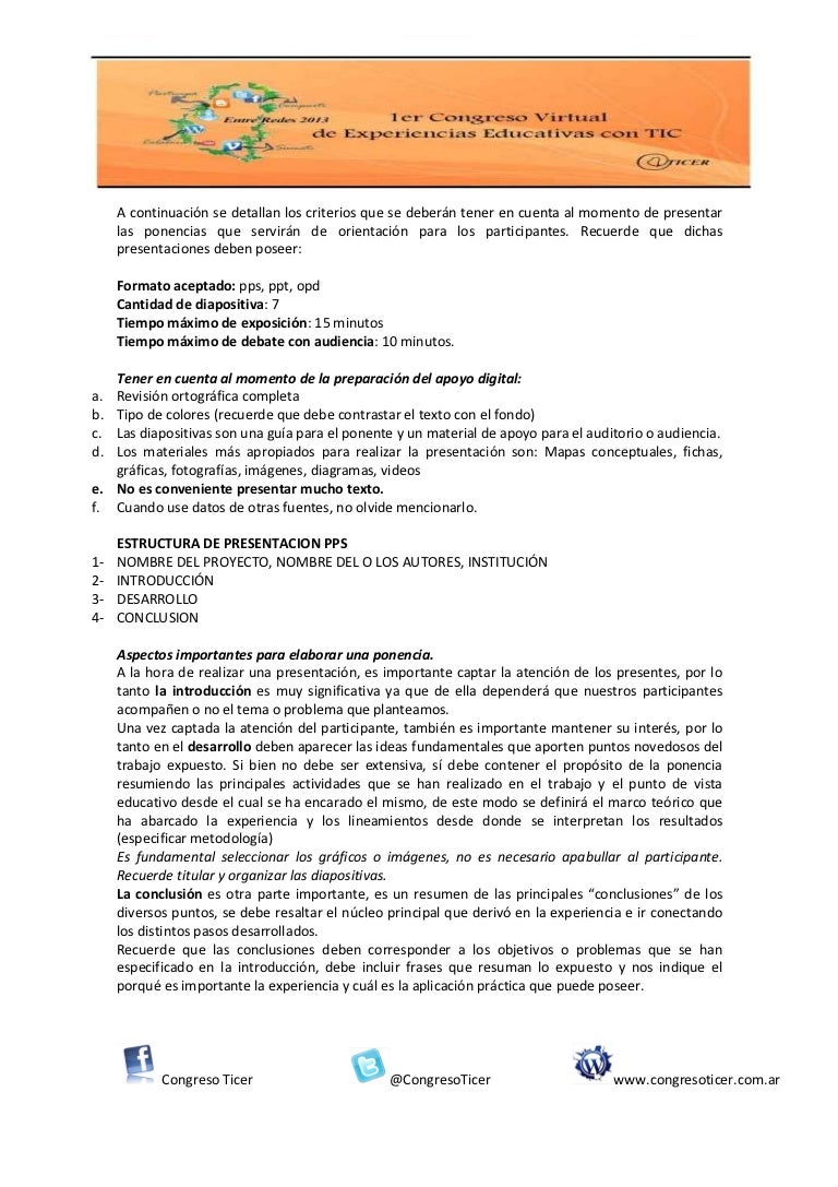 Estructura de ponencias
