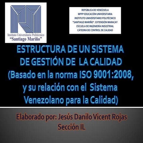 Estructura de sistema de gestion de la calidad iso 9001 | PDF