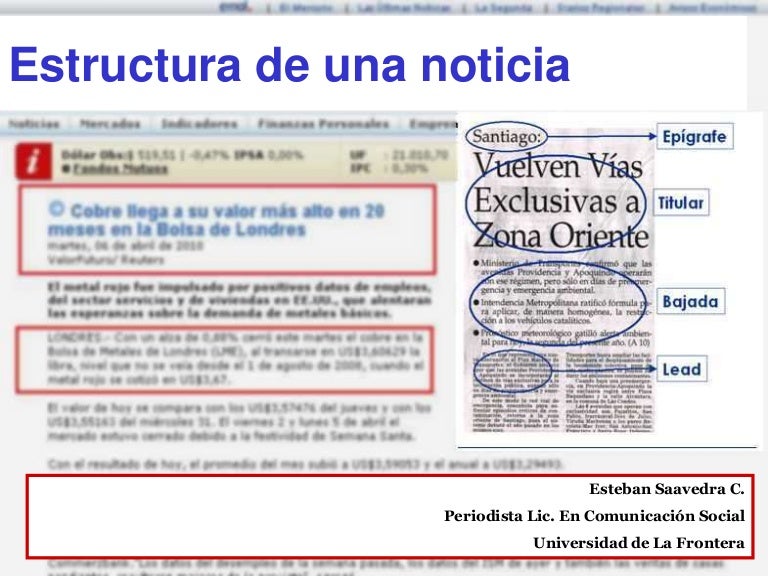 Estructura de una noticia