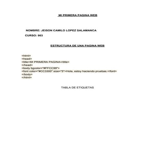 Estructura de una pagina web