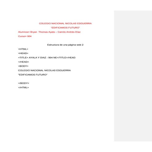 Estructura de una página web 2