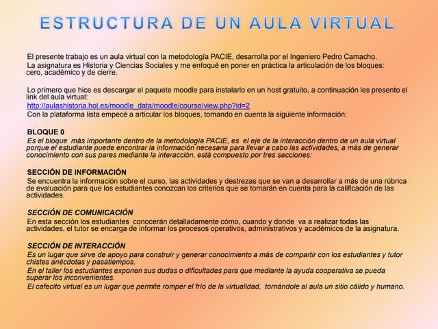 Estructura de un aula virtual con la metodología pacie | PPTX