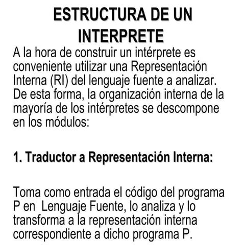 Estructura de un interprete