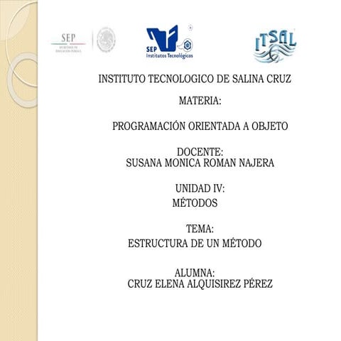 Estructura de un metodo