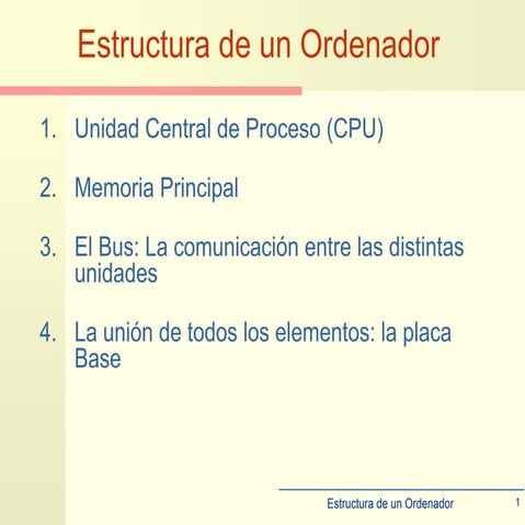 Estructura de un Ordenador Personal