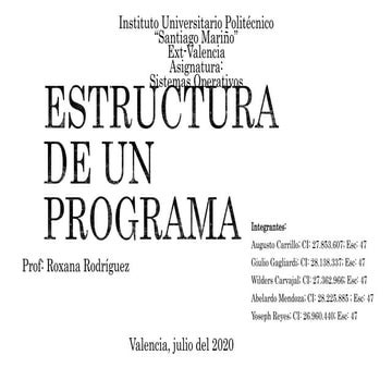 Estructura de un programa