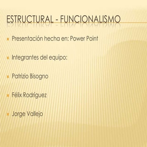 Estructural   funcionalismo