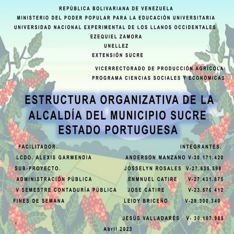 ESTRUCTURA ORGANIZATIVA DE LA ALCALDÍA DEL MUNICIPIO SUCRE ESTADO PORTUGUESA....