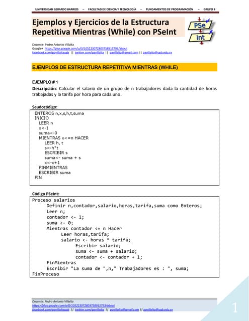 Diagramas de flujo - Estructuras de Control (For, While 