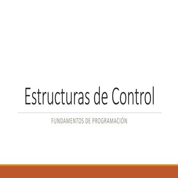 Estructuras de control
