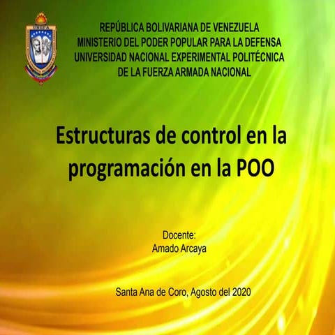 Estructuras de control en la POO