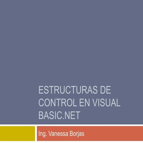 Estructuras de control en Visual Basic