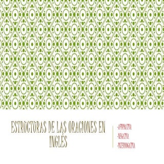 Estructuras de las oraciones en inglés