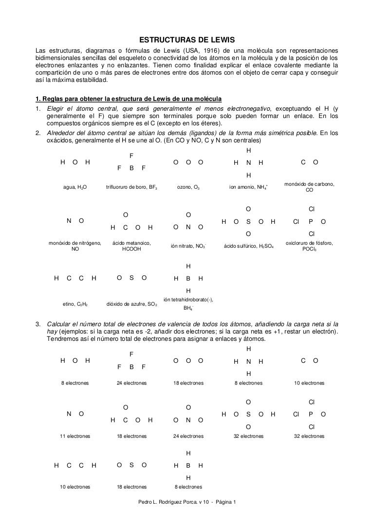 Como Realizar Estructuras De Lewis Para Moleculas