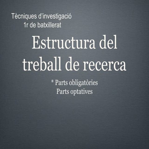 Estructura treball recerca