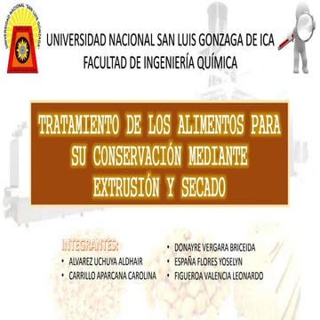 Extrusión y secado en Alimentos