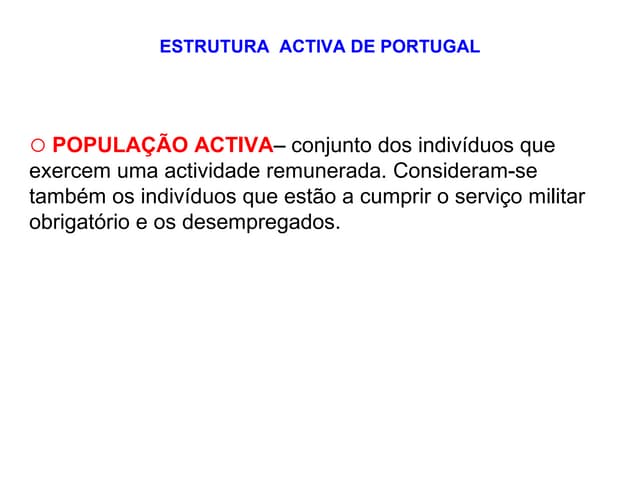 Estrutura Activa em Portugal