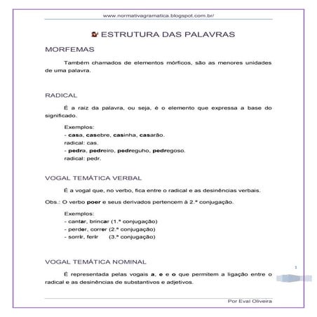 Estrutura das palavras