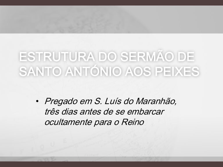 Resumo Do Sermão De Santo António Aos Peixes