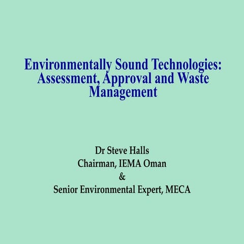 Environmental technology assessment presentation | PPTX