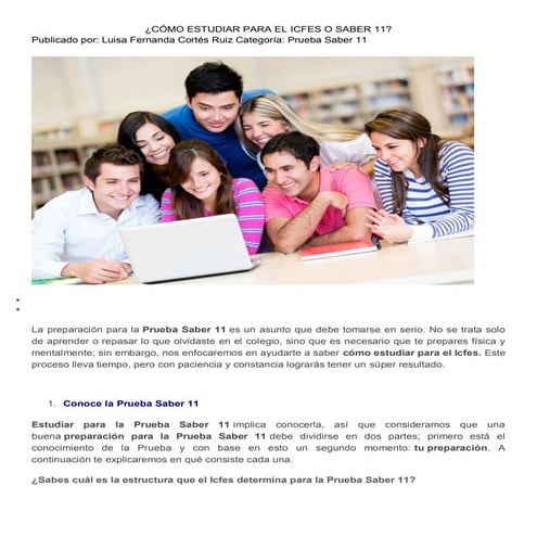 CÓMO ESTUDIAR PARA EL ICFES O SABER 11