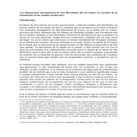 La cuestión de la orientación en los templos medievales: San Bartolomé del rí...