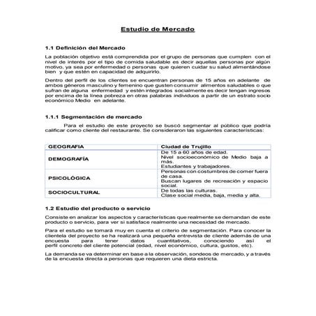 Estudio de mercado