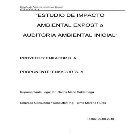 Estudio ambiental