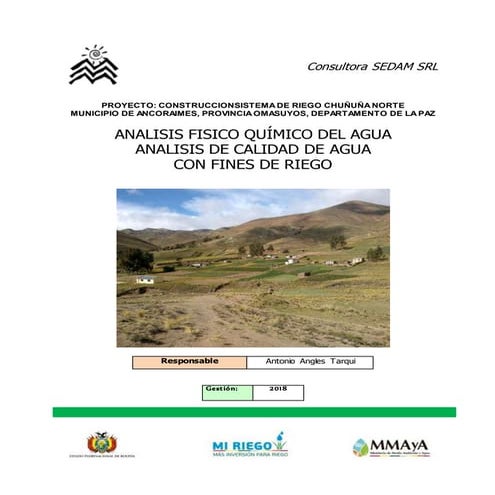 Estudio calidad de agua