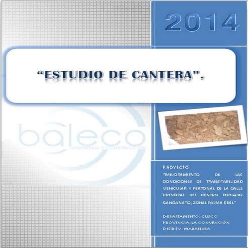 Estudio de canteras sanganato