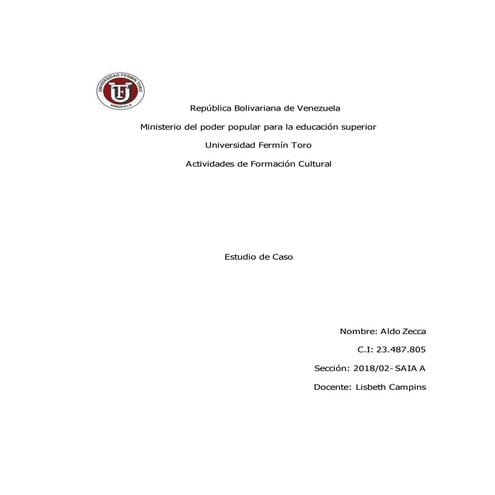 Estudio de caso ALDO ZECCA 