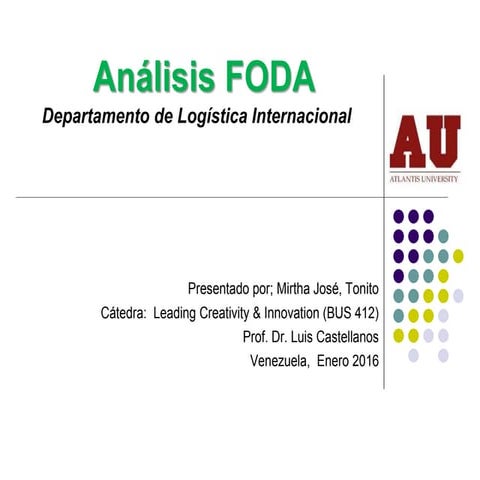 Analisis FODA / Departamento de Logistica Internacional