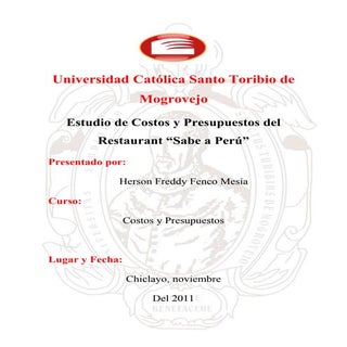 Estudio de costos del restaurante s...