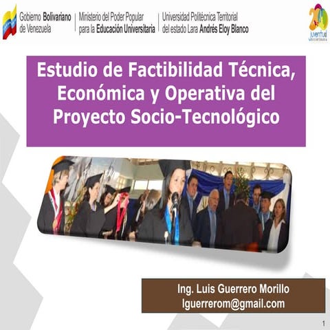 Estudio de factibilidad del proyecto socio tecnológico