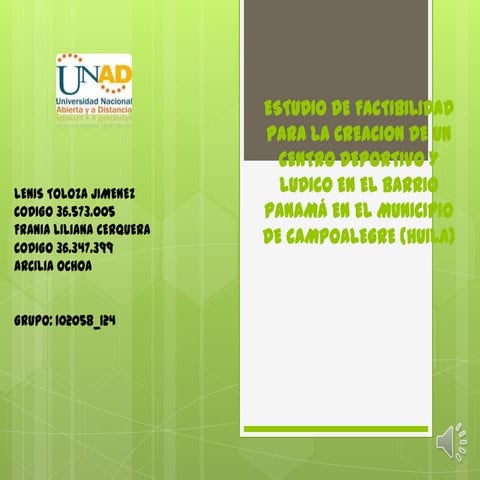 Estudio de factibilidad para la creacion de un centro deportivo y ludico
