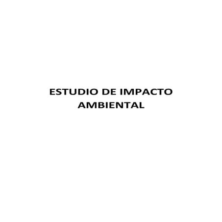 Estudio de impacto ambiental | PDF