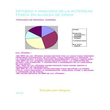 Estudio de la actividad física en alcolea de cinca