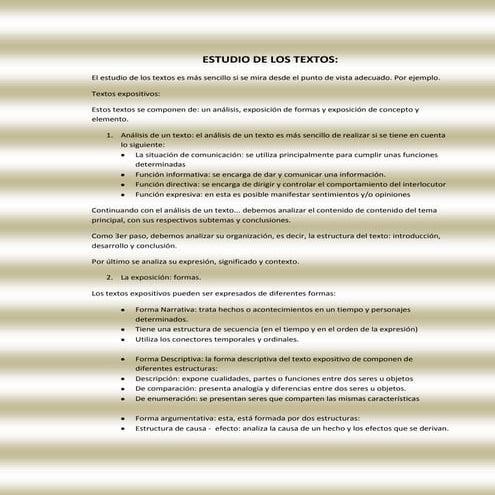 Estudio de los textos