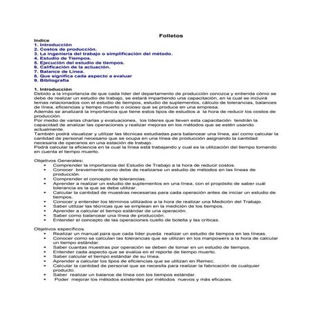 Estudio del trabajo ii folletos