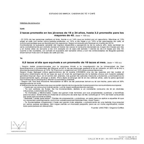 Estudio de marca, mercado salon té y café