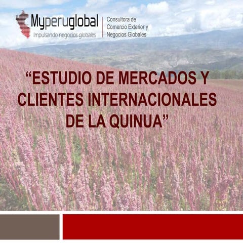 Estudio de Mercados y Clientes Internacionales de la Quinua Peruana 2014