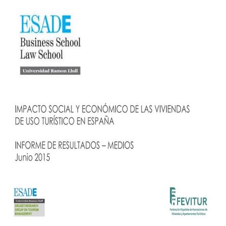 ESTUDIO Impacto social y económico de las viviendas de uso turístico
