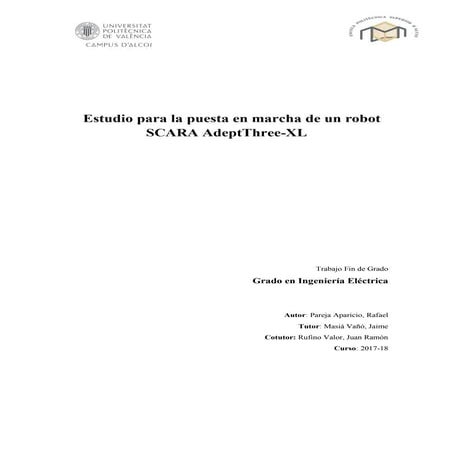 Estudio para la puesta en marcha de un robot scara adept three xl